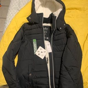 Sherpa lined puffer jacket